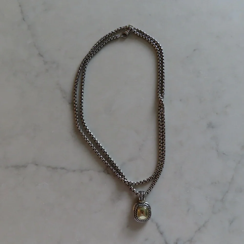David Yurman Box Chain Necklace with medallion - Picture 8 of 16
